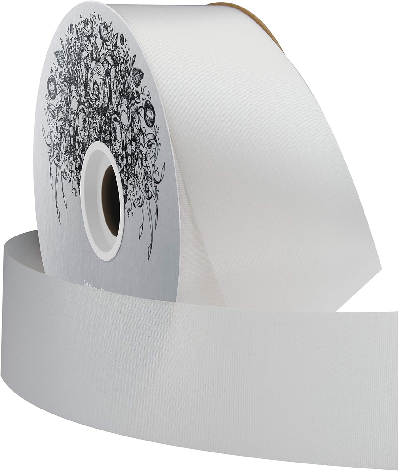 McGinley Mills 2 W Acetate Satin Ribbon, White, 100 Yard Spool